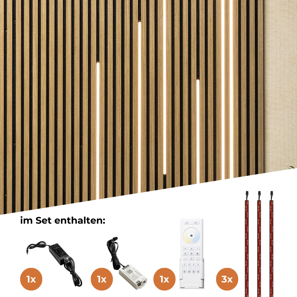 LED-Leisten für Akustikpaneele